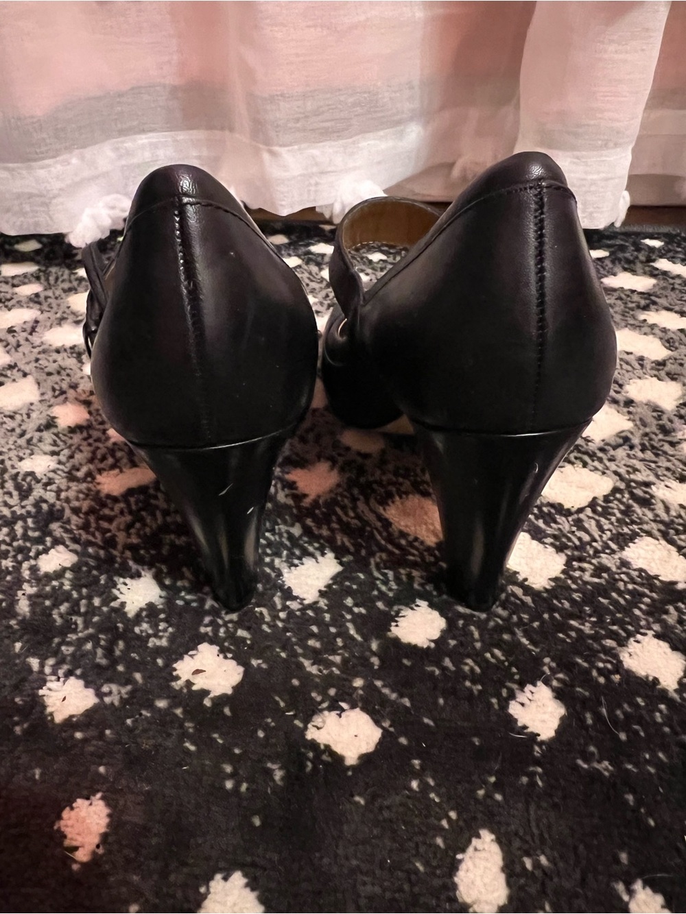Nine West Black Leather Mary Jane Heels - Picture 3 of 5